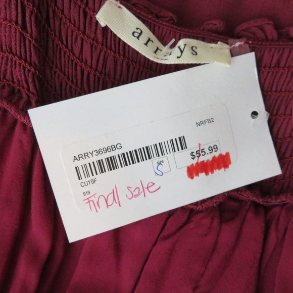No Rest for Briget Arrays Slip Dress S Burgundy Red Lined NWT Discontinued - Picture 13 of 16